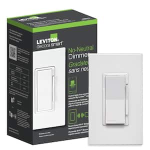 Decora Smart No-Neutral 600-Watt Dimmer, Requires MLWSB Wi-Fi Bridge, White