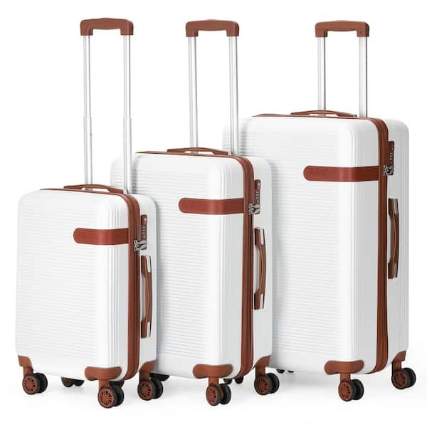 HIKOLAYAE Catalina Waves Nested Hardside Luggage Set in White, 3 Piece ...