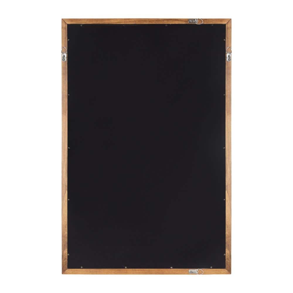 Rustic Brown Rectangular Wooden Wall Mirror 24" x 36"
