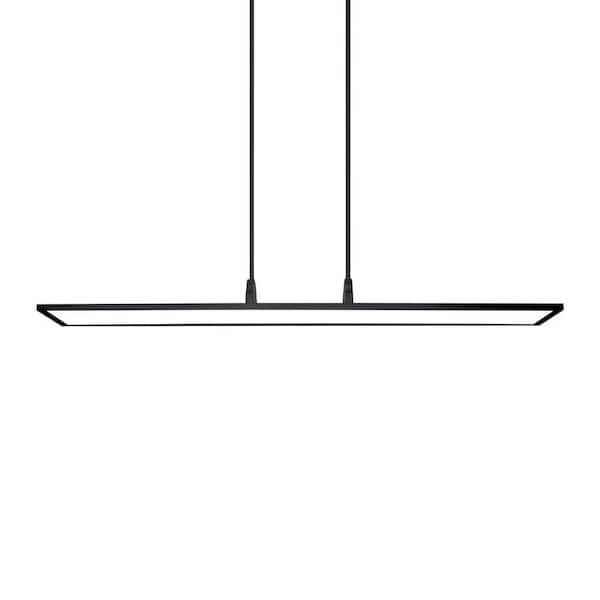 WAC Lighting Line 420-Watt Equivalent Integrated LED Black Standard Chandelier with Acrylic Shade