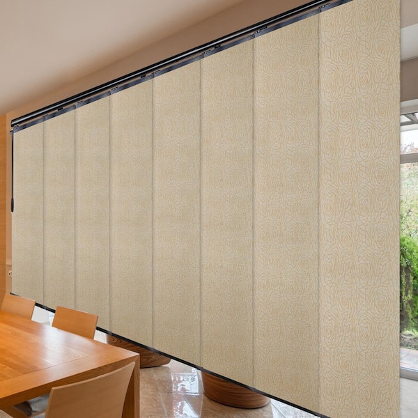 EMOH Leilani 130 in. to 175 in. W x 94 in. L Adjustable 8- Panel in Black Double Rail Panel Track with 23.5 in. Slates