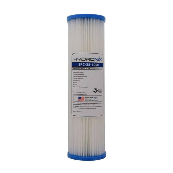 HYDRONIX SPC-25-1050 2.5 in. x 9-7/8 in. 50 Micron Polyester Pleated Filter