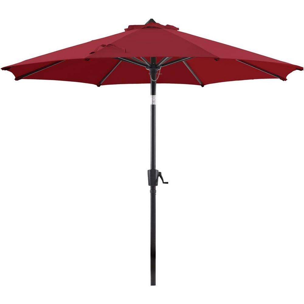 9 FT Push Button Tilt Patio Market Umbrella Apple Red