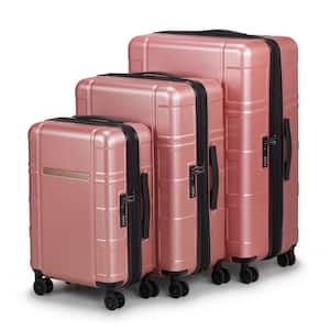 3-Piece Pink 20" 24" 28"Luggage Expandable Suitcase PC+ABS with TSA Lock Spinner Luggage Set