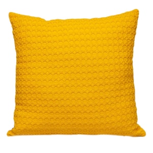 20 X 20 Transitional Solid Yellow Square 20 in. x 20 in. Pillow