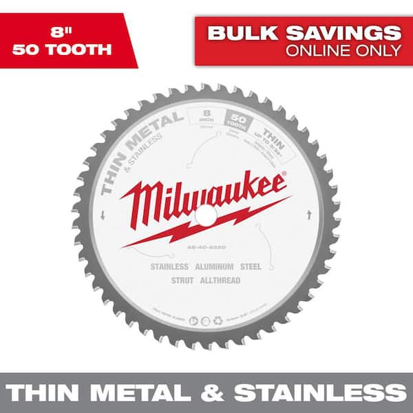 8 in. x 50 Carbide Teeth Thin Metal & Stainless Cutting Circular Saw Blade