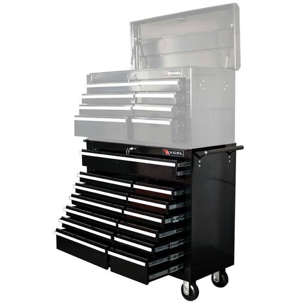 Excel 41 in. 13-Drawer Steel Roller Cabinet Tool Chest in Black