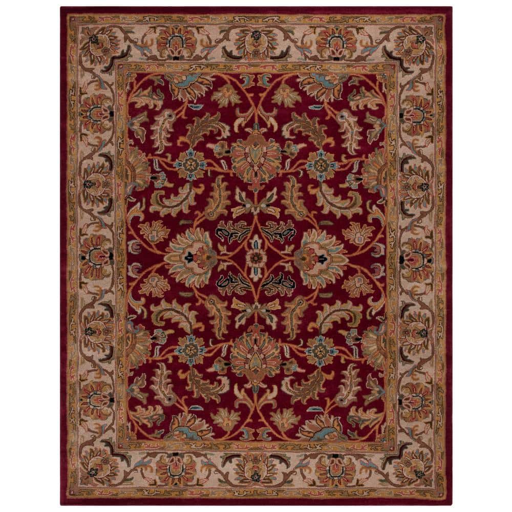 Heritage Red and Ivory Hand-Tufted Wool Area Rug 6' x 9'
