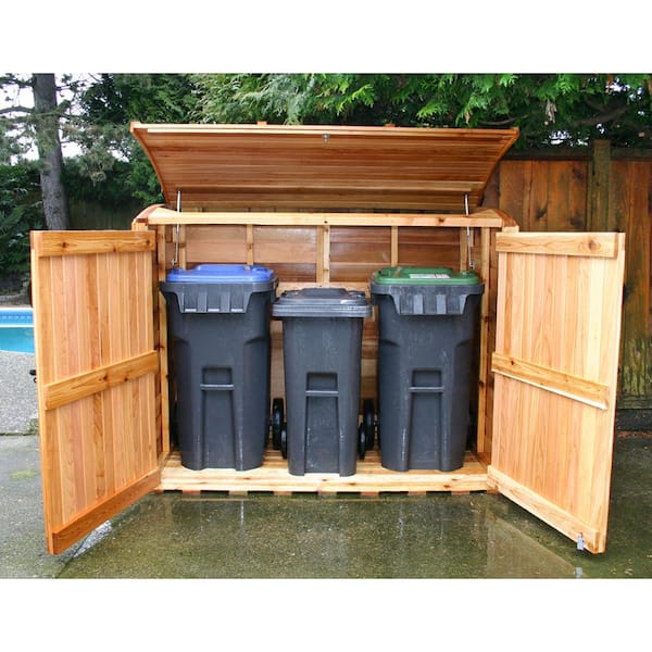 Outdoor Wood Recycle Bin