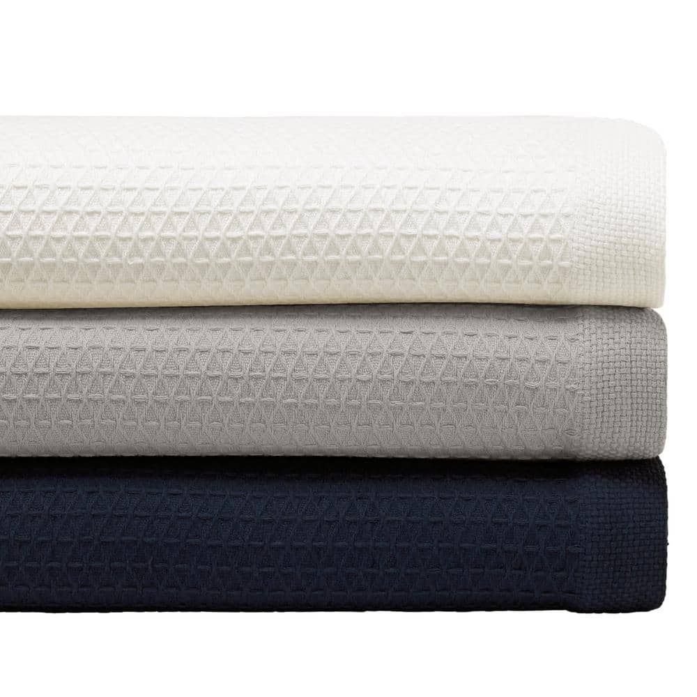 Luxurious King-Sized Gray Cotton Knitted Reversible Blanket