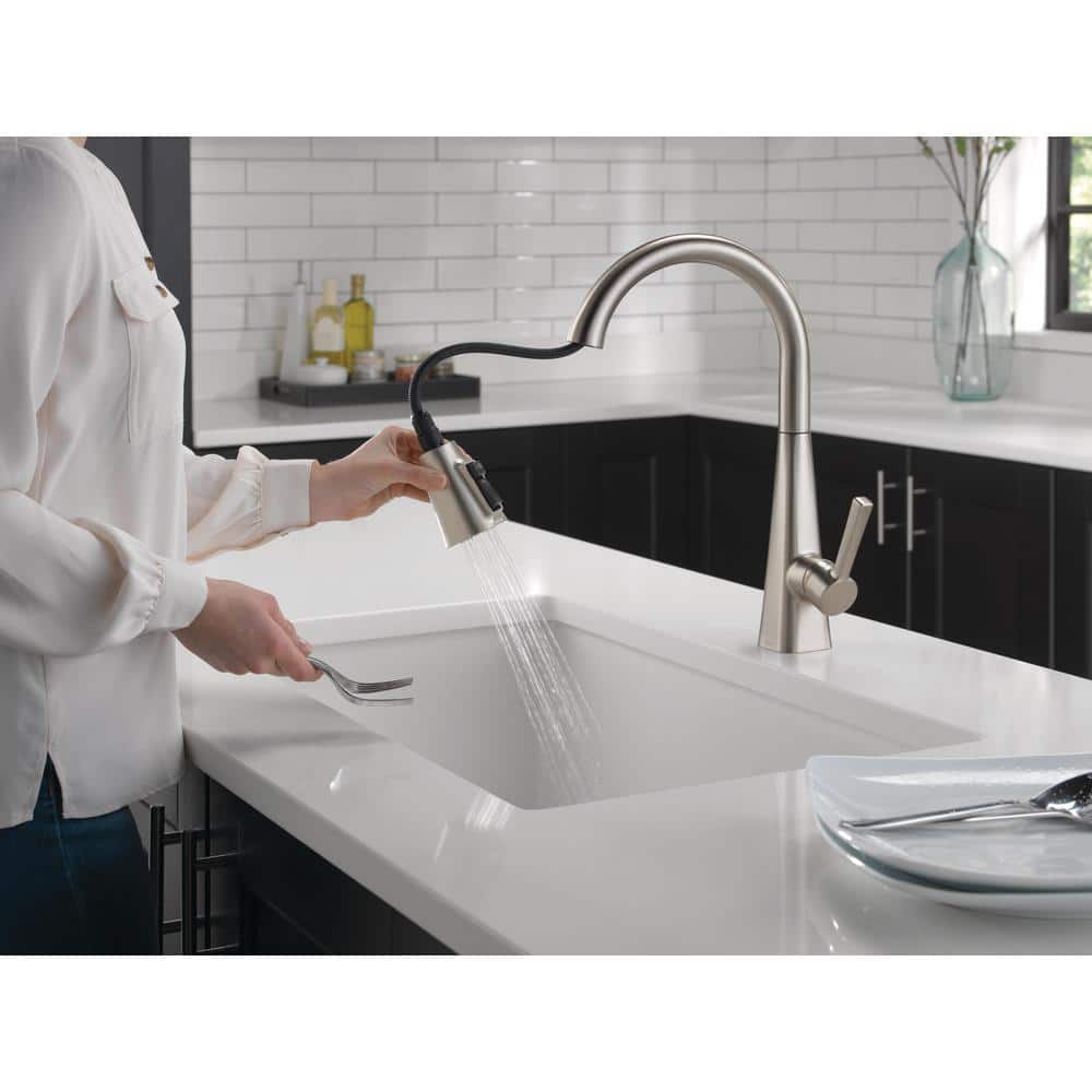 SpotShield Stainless High-Arc Pull-Down Kitchen Faucet with Magnetic Docking