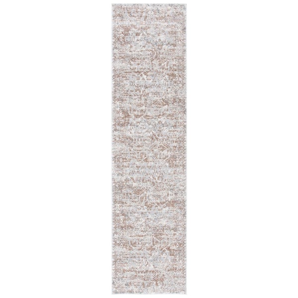 Alhambra 2 ft. x 8 ft.Gray/Brown Distressed Runner Rug