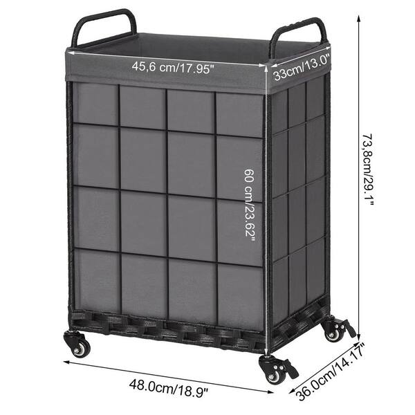 19 in. W x 14 in. D x 29 in. H Fabric Laundry Basket Hamper with Rolling  Wheels Gray hamper-494 - The Home Depot