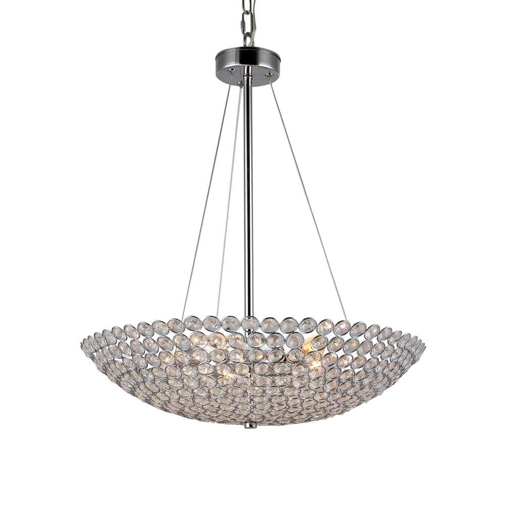 Gydha 5-Light Chrome Crystal Bowl Pendant price history on PriceWatchPro