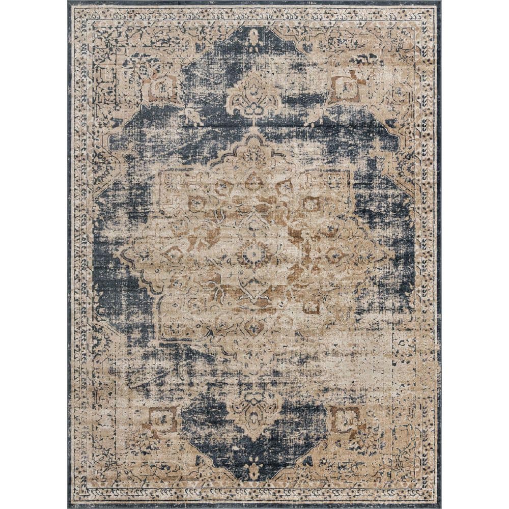 Unique Loom Chateau Roosevelt Dark Blue 9' 0 x 12' 0 Area Rug 3135963 The Home Depot