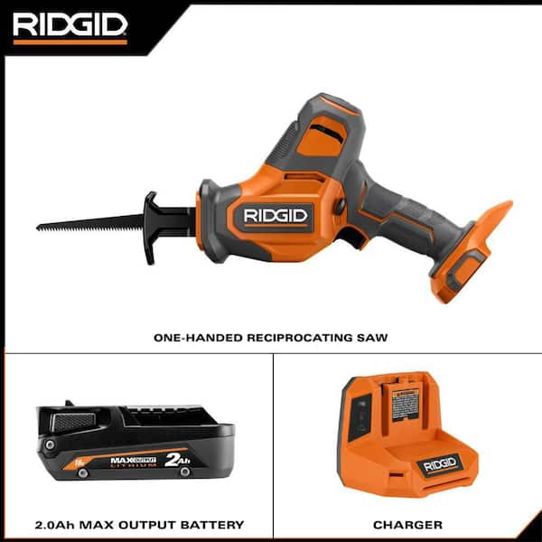 18V Cordless One-Handed Reciprocating Saw Kit with 2Ah MAX Output Battery and Charger