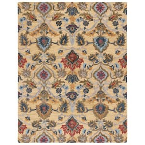 Blossom Gold/Multi 9 ft. x 12 ft. Geometric Floral Area Rug