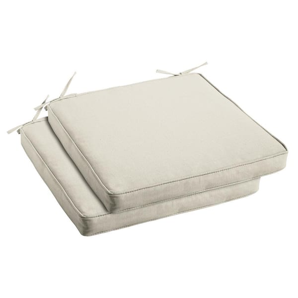 16 in. x 19 in. Indoor/Outdoor Corded Dining Chair Cushions in Sunbrella Canvas Cloud (2-Pack)