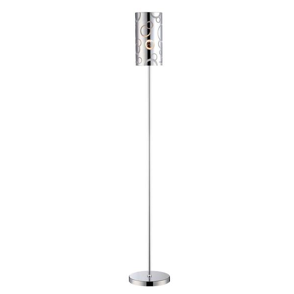 Illumine Designer Collection 59 in. Chrome Floor Lamp with Chrome Glass