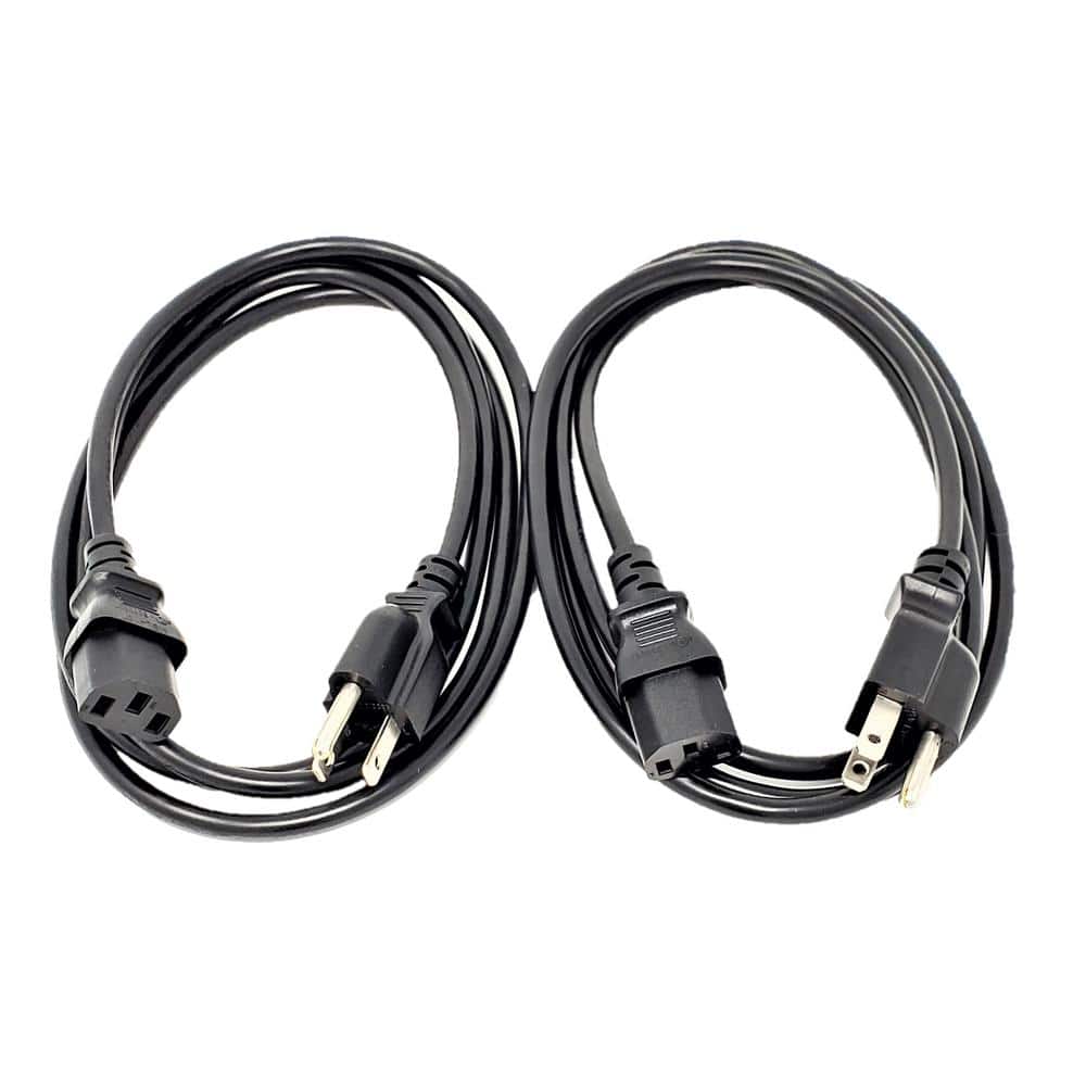 Micro Connectors M05-113UL15-2P 15 ft. 18 AWG Universal AC Power Cord UL Approved NEMA 5-15P to C13 Black - Pack of 2