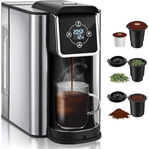SIFENE KC101A 8-Cups, 6-10 oz. Cup Sizes, Black Stainless Steel, Single Serve Coffee Maker, Quick Brew Large 50 oz. Reservoir