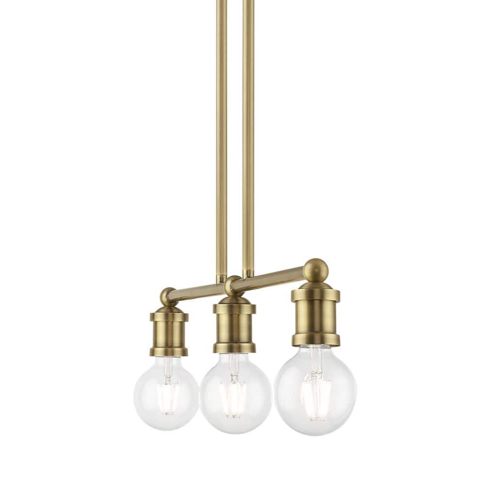 Lansdale Antique Brass 3-Light Linear Chandelier