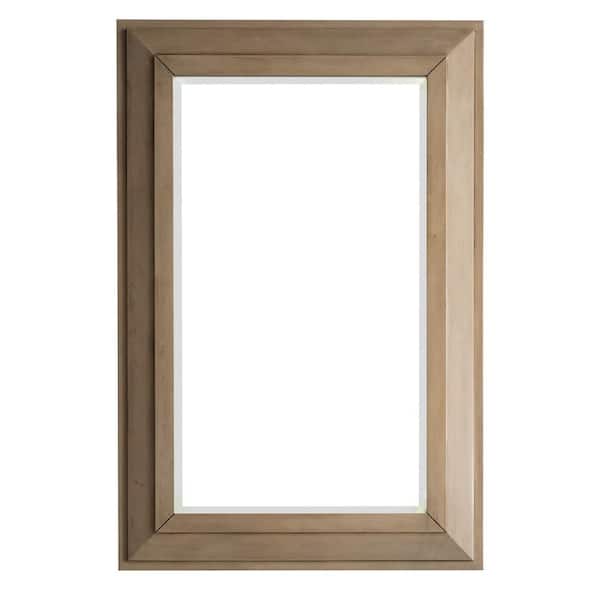 Portland 30.4 in. W x 42 in. H Framed Rectangular Wall Mirror in Whitewashed Walnut