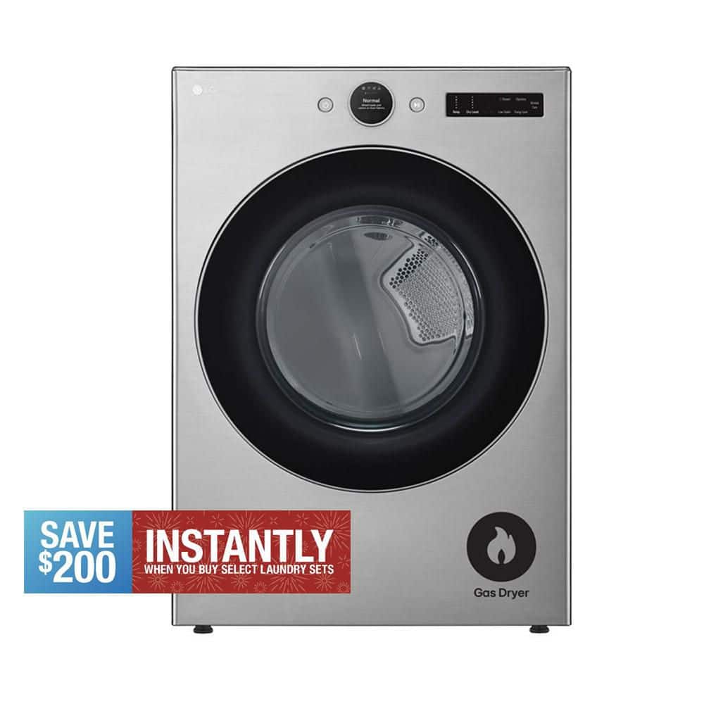 7.4 cu. ft. Vented Stackable SMART Gas Dryer in Graphite Steel with TurboSteam and AI Sensor Dry Technology