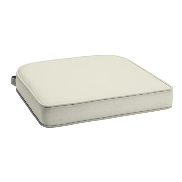 ARDEN Foam Outdoor Double Welted Round Back Seat Cushion 20 x 19 Made with ProFoam, Cream Woven Solid