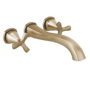 Stryke 2-Handle Wall Mount Tub Filler Faucet Trim Kit in Champagne Bronze (Valve Not Included)