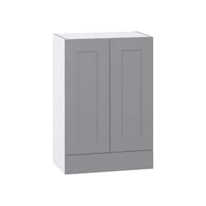 Bristol Painted Slate Gray Shaker Assembled Wall Kitchen Cabinet with a Drawer (24 in. W x 35 in. H x 14 in. D)