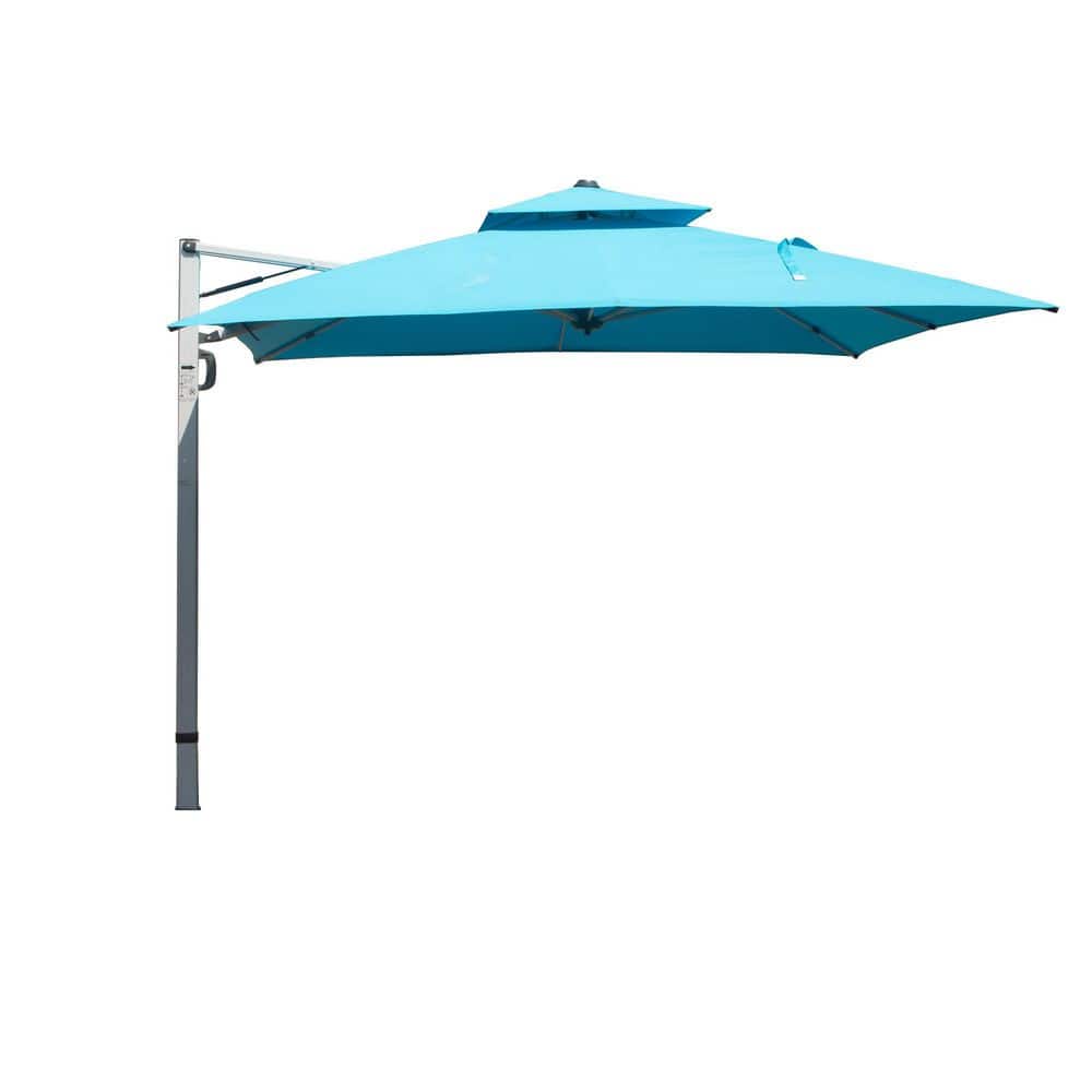 10 ft. Square Aluminum Cantilever Patio Umbrella in Lake Blue with Center Pole price history on PriceWatchPro