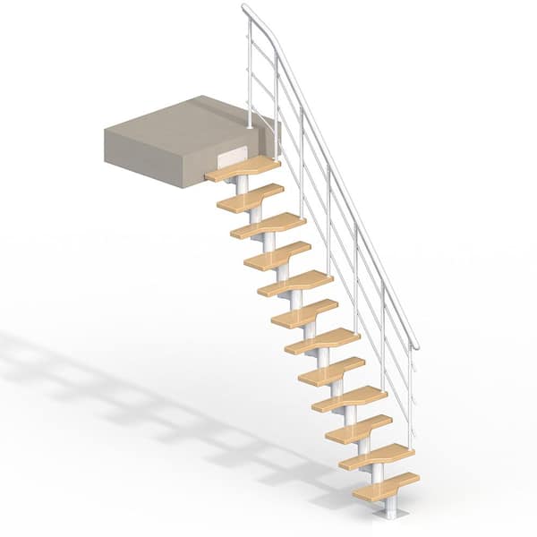 Dolle Lugano White 9 ft. Modular Staircase Kit