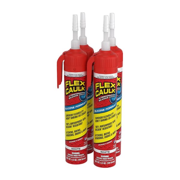 Flex 6.5 oz. Caulk White Silicone Core (4-Pack)