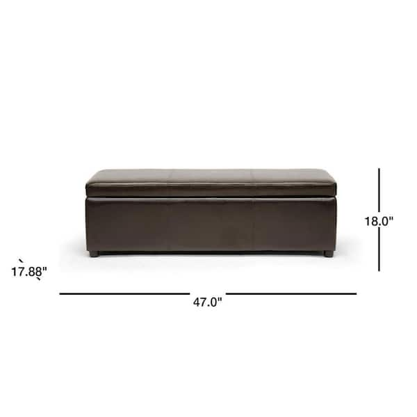 Baxton Studio Dennehy Dark Brown Storage Bench 28862 5140 HD The