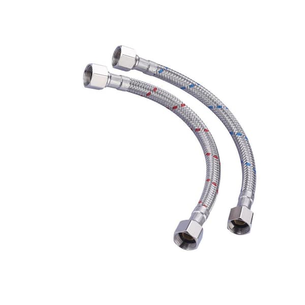 3/8 in. Compression x 3/8 in. Compression x 8 in. Universal Braided Nylon and Stainless Steel Faucet Connector