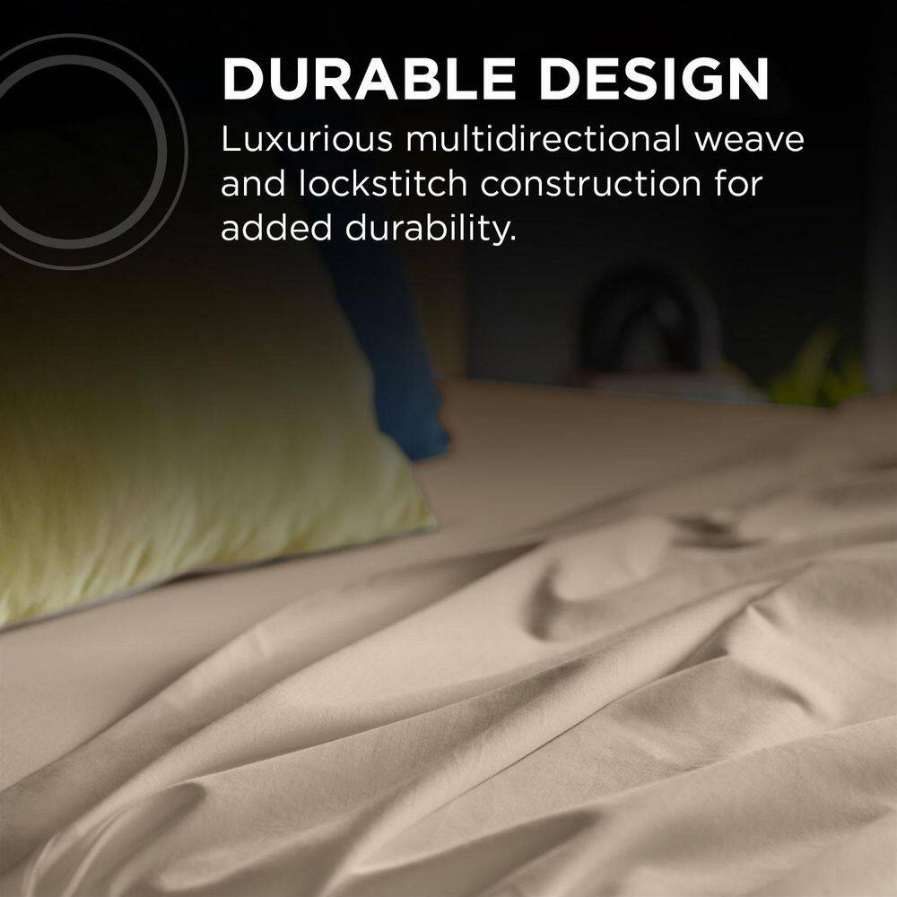 Queen Sandstone Egyptian Cotton Sheet Set