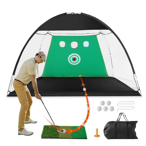 VEVOR Golf Net 10 x 7 ft. All in 1 Golf Practice Net Indoor Outdoor Home Golf Swing Training Golf Hitting Aid Net