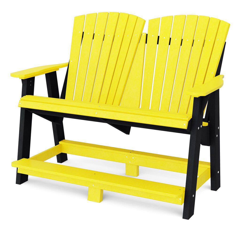 Heritage Lemon Yellow and Black Plastic Outdoor Double Adirondack price history on PriceWatchPro