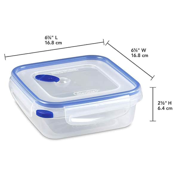 LOCK & LOCK Easy Essentials 4-Piece 6 oz. Rectangular Food Storage Container  HPL805S4 - The Home Depot