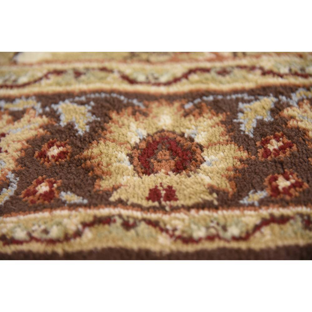 Ivory and Brown Square Synthetic Traditional Area Rug