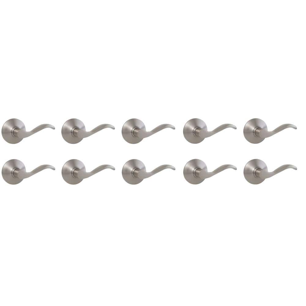 Naples Satin Nickel Hall/Closet Passage Door Handle (10-Pack)