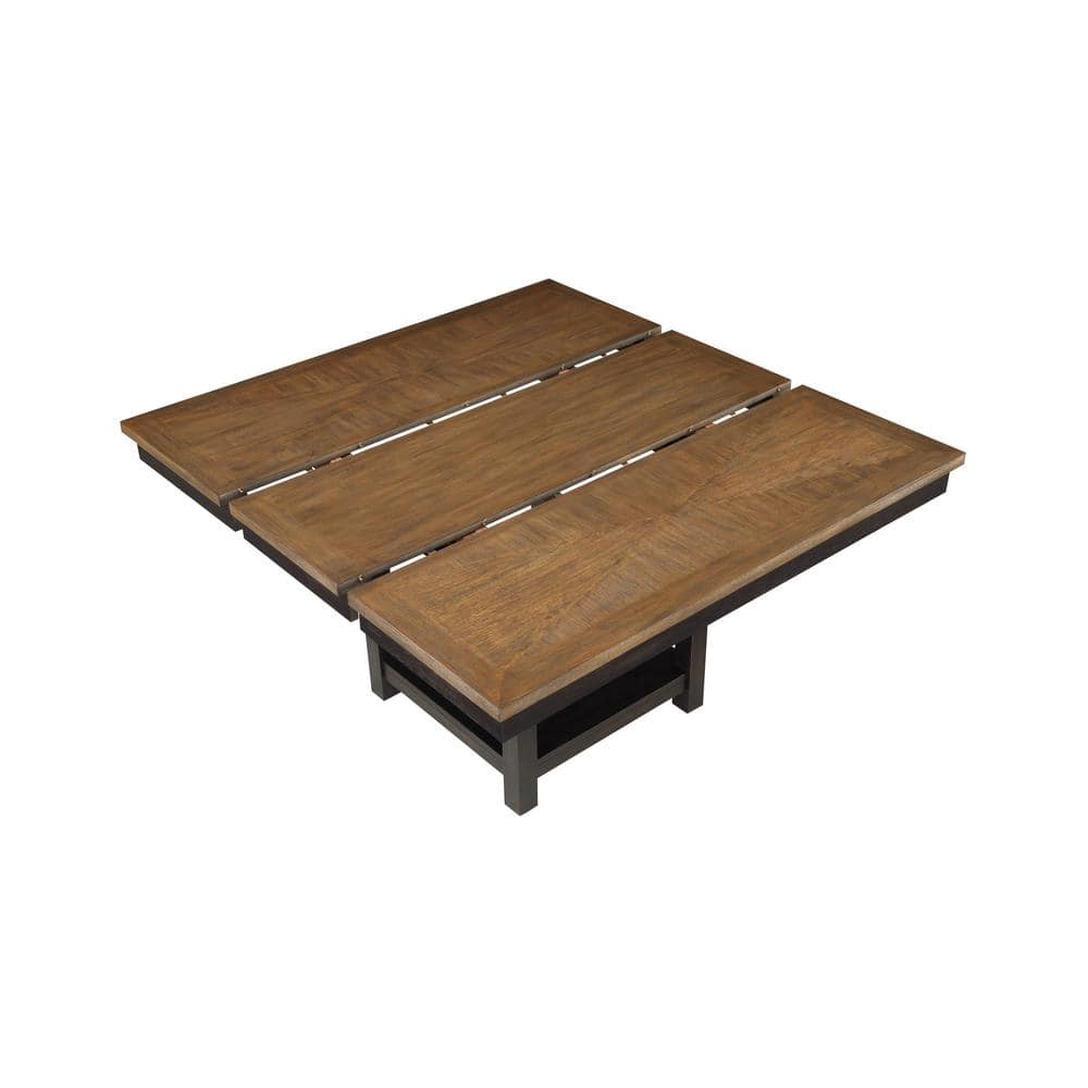 Auburn 126" Dark Brown Acacia Wood Dining Table with 6 Chairs