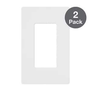 Claro 1 Gang Wall Plate for Decorator/Rocker Switches, Gloss, White (2-Pack)