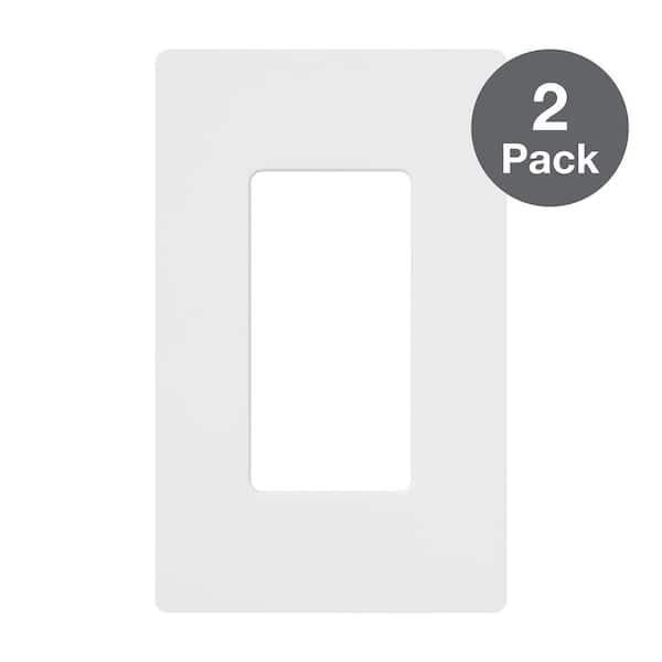 Lutron Claro 1 Gang Wall Plate for Decorator/Rocker Switches, Gloss, White (CW-1-WH-2PK) (2-Pack)
