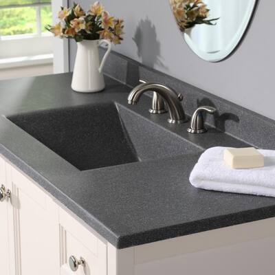 Contour 49 in. W x 22 in. D Solid Surface Vanity Top with Sink in Night Sky