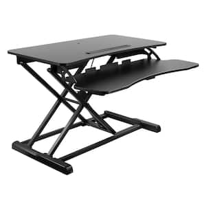 31.5 in. W Black Adjustable Standing Desk Converter With Keyboard Tray