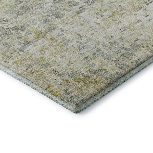 Mayfield Premium Machine Washable Abstract AMF1128 Sage 3 ft. x 5 ft. Area Rug