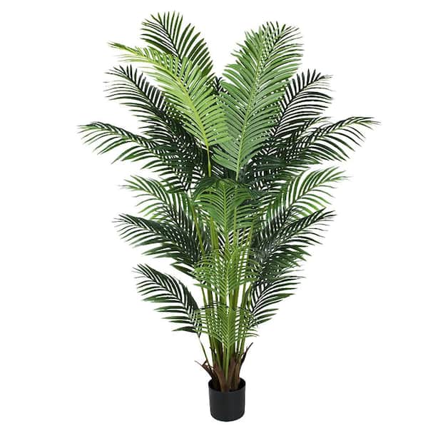 Floworld 6 ft. Artificial Palm Tree in Pot, for Indoor and Outdoor Home Decor-Living Room, Office