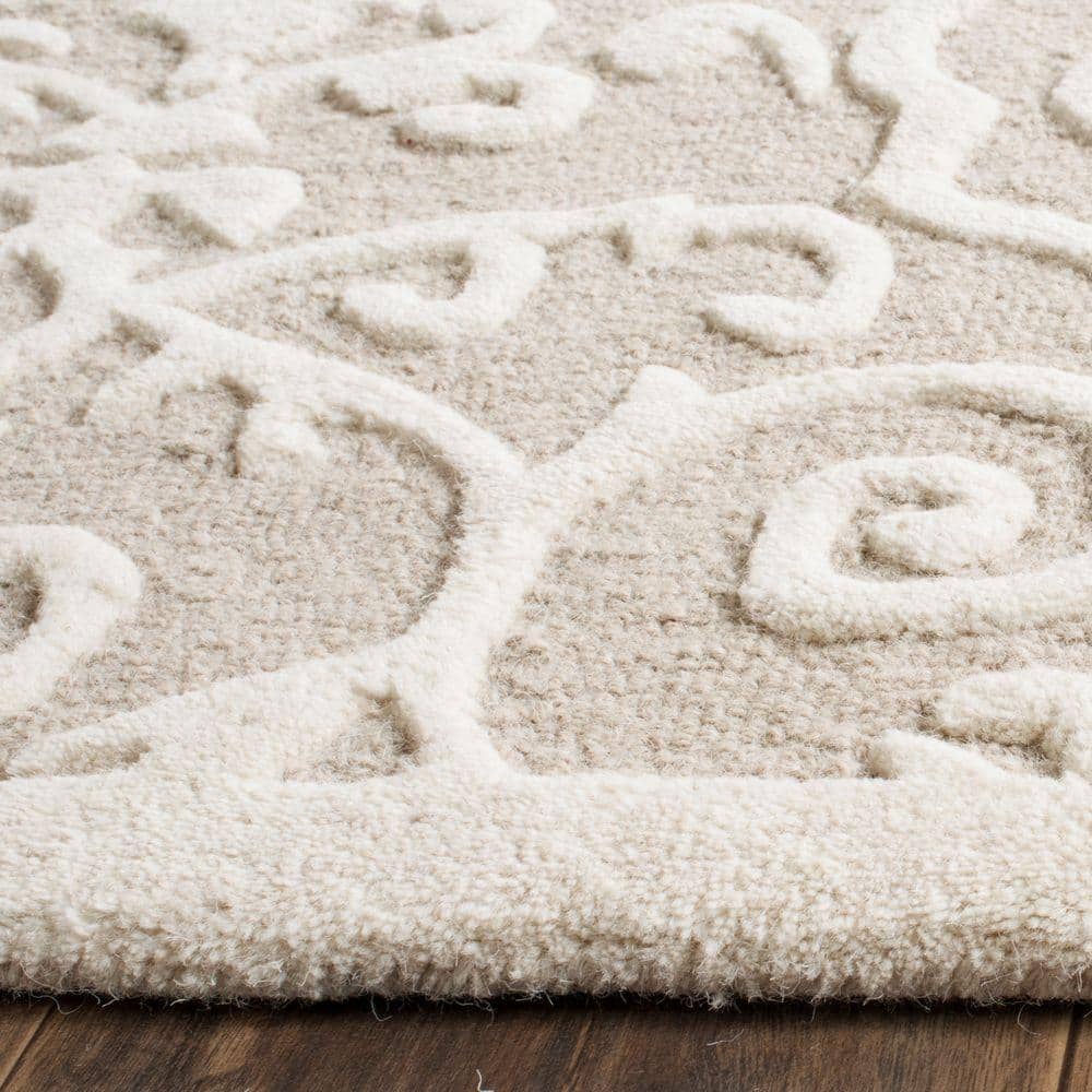 Handmade Tufted Floral Wool 8' x 10' Rectangular Rug